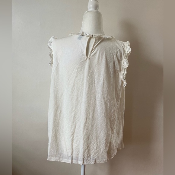 Ann Taylor | Eyelet Ruffle Shell - Picture 6 of 8